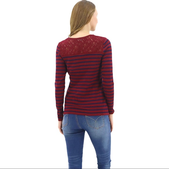 Benancy Purple Blue Striped Pullover Sweater - Picture 3 of 5